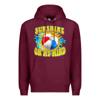 Burgundy Sunshine on my mind Premium Hoodie - FaDigitalArtStudio