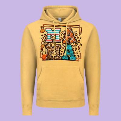 Fall Autumn Leopard Mama Vintage Hoodie Designed By Lillyallendesigns