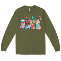 Army Green easter longhaired cow coffee cups Long Sleeve Tee - Jasminsmagicworld