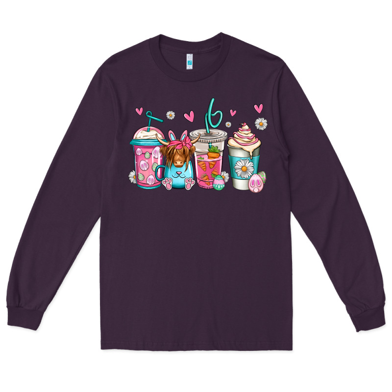 Easter Longhaired Cow Coffee Cups Long Sleeve Tee by Jasminsmagicworld | Teevron