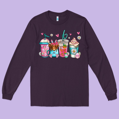 Easter Longhaired Cow Coffee Cups Long Sleeve Tee Designed By Jasminsmagicworld