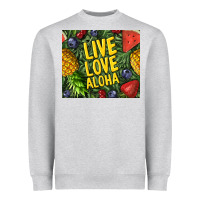 Heather Grey live love aloha Heavyweight Sweatshirt - TumblerDesignByShophia