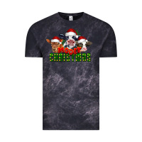 Cloud Black Mooey Christmas Cows Vintage Tee - LillyAllenDesigns