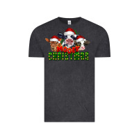 Vintage Black Mooey Christmas Cows Vintage Tee - LillyAllenDesigns