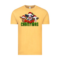 Vintage Mustard Mooey Christmas Cows Vintage Tee - LillyAllenDesigns
