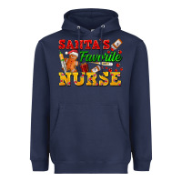 Navy Santa's Favorite Nurse Heavyweight Hoodie - FaDigitalArtStudio