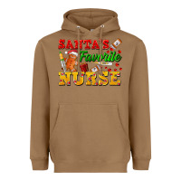 Toasted Coconut Santa's Favorite Nurse Heavyweight Hoodie - FaDigitalArtStudio