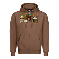 Chestnut rodeo cowboy coffee cups Zipper Hoodie - OliviaCreatesArt