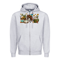 Heather Grey rodeo cowboy coffee cups Zipper Hoodie - OliviaCreatesArt