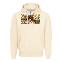 Sandshell rodeo cowboy coffee cups Zipper Hoodie - OliviaCreatesArt