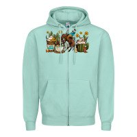 Seafoam rodeo cowboy coffee cups Zipper Hoodie - OliviaCreatesArt