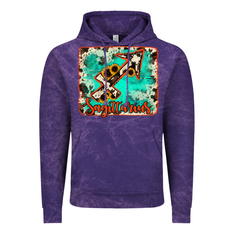 Sagittarius Turquoise Cowhide Vintage Hoodie by RanaPortraitStore | Teevron
