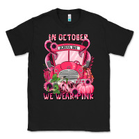 Black in october we wear pink halloween school bus Classic Tee - LillyAllenDesigns