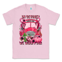 Bubblegum Pink in october we wear pink halloween school bus Classic Tee - LillyAllenDesigns