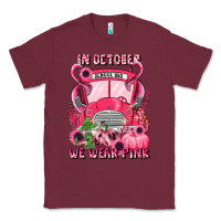 Burgundy in october we wear pink halloween school bus Classic Tee - LillyAllenDesigns