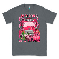Charcoal Heather in october we wear pink halloween school bus Classic Tee - LillyAllenDesigns