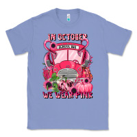 Colony Blue in october we wear pink halloween school bus Classic Tee - LillyAllenDesigns