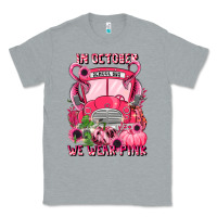 Heather Grey in october we wear pink halloween school bus Classic Tee - LillyAllenDesigns