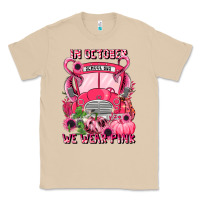 Mushroom in october we wear pink halloween school bus Classic Tee - LillyAllenDesigns