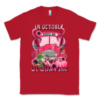 Red in october we wear pink halloween school bus Classic Tee - LillyAllenDesigns