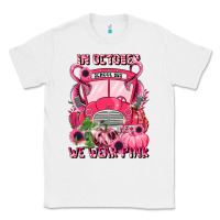White in october we wear pink halloween school bus Classic Tee - LillyAllenDesigns