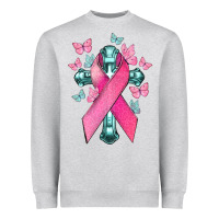 Heather Grey Cancer Cross Cancer Awareness Heavyweight Sweatshirt - HowdyJamesFarm