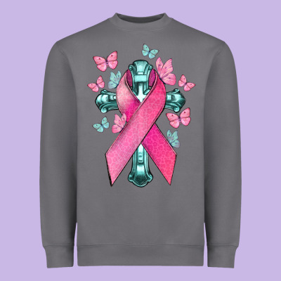 Cancer Cross Cancer Awareness Heavyweight Sweatshirt Designed By Howdyjamesfarm