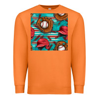 Carrot baseball helmet and glove with serape seamless pattern Premium Sweatshirt - BundleAndBundleShop