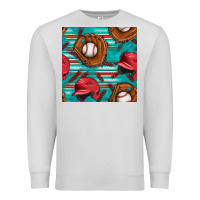 Dove Grey baseball helmet and glove with serape seamless pattern Premium Sweatshirt - BundleAndBundleShop