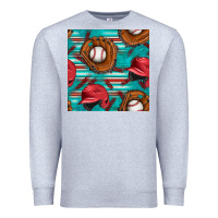 Heather Grey baseball helmet and glove with serape seamless pattern Premium Sweatshirt - BundleAndBundleShop