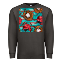 Smoke baseball helmet and glove with serape seamless pattern Premium Sweatshirt - BundleAndBundleShop