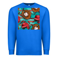 True Royal baseball helmet and glove with serape seamless pattern Premium Sweatshirt - BundleAndBundleShop