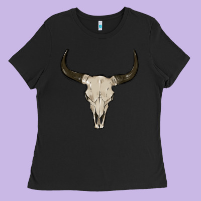 Cow Skul Ladies Tee Designed By Maliassmallbusiness