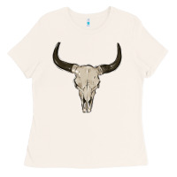 Bone cow skul Ladies Tee - MaliasSmallBusiness