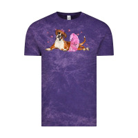 Cloud Purple boxer dog with tutu Vintage Tee - LillyAllenDesigns