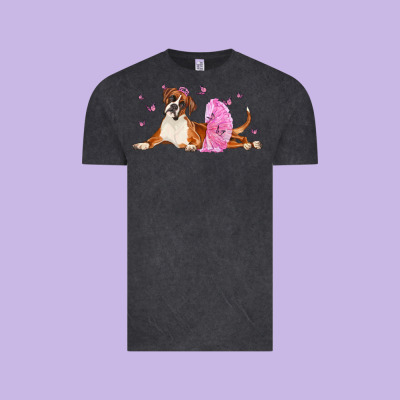 Boxer Dog With Tutu Vintage Tee Designed By Lillyallendesigns