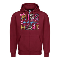 Burgundy miss steal your heart olivia Zipper Hoodie - OliviaCreatesArt