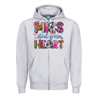 Heather Grey miss steal your heart olivia Zipper Hoodie - OliviaCreatesArt