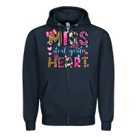 Navy miss steal your heart olivia Zipper Hoodie - OliviaCreatesArt