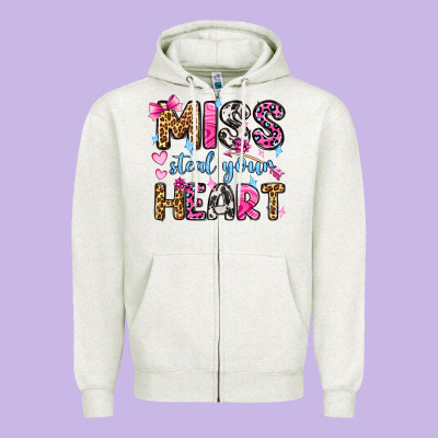 Miss Steal Your Heart Olivia Zipper Hoodie Designed By Oliviacreatesart
