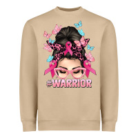 Mushroom Warrior Cancer messy bun Cancer Awareness Heavyweight Sweatshirt - HowdyJamesFarm