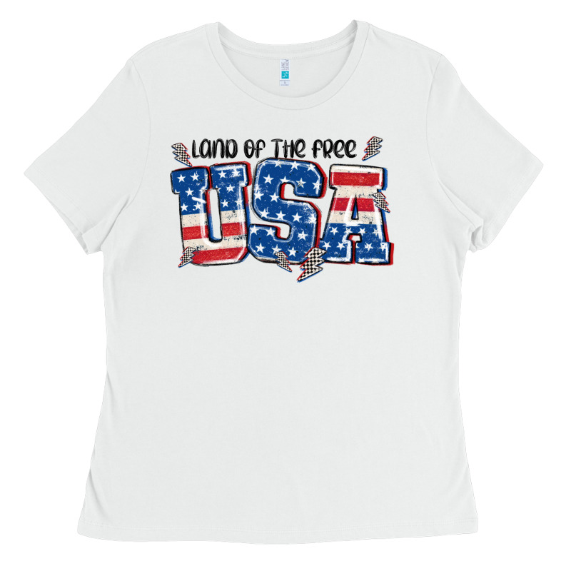 Land Of The Free Usa Ladies Tee by MaliasSmallBusiness | Teevron
