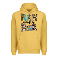 Antique Gold Western Faith Over Fear Premium Hoodie - FaDigitalArtStudio