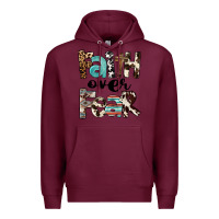 Burgundy Western Faith Over Fear Premium Hoodie - FaDigitalArtStudio