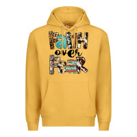 Mustard Western Faith Over Fear Premium Hoodie - FaDigitalArtStudio