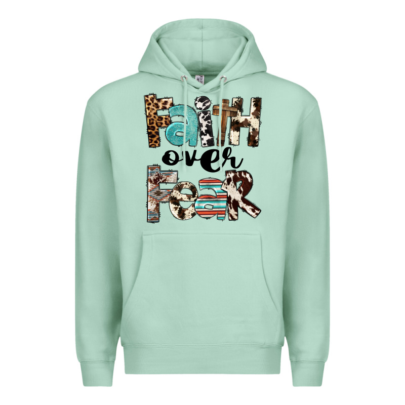 Western Faith Over Fear Premium Hoodie by FaDigitalArtStudio | Teevron