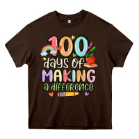 Chocolate Brown 100 days of making a difference Heavy Core Tee - MaliasSmallBusiness