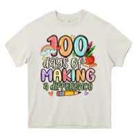Cream 100 days of making a difference Heavy Core Tee - MaliasSmallBusiness
