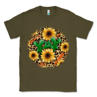 Army Green leopard cactus sunflower Classic Tee - JahusDesignShop
