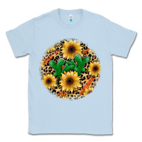 Dusty Blue leopard cactus sunflower Classic Tee - JahusDesignShop